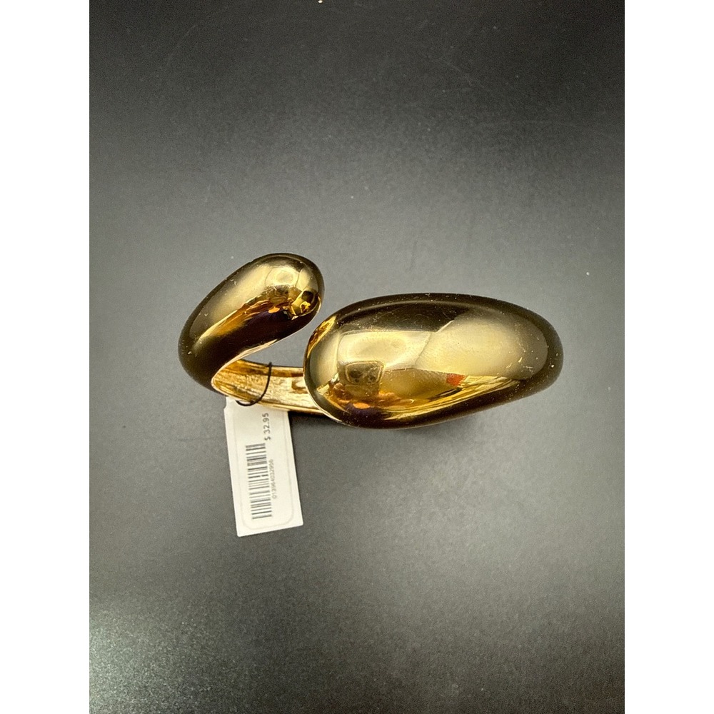 Thalia Sodi Gold Tone Sculptural Bypass Hinge Bangle Bracelet New with Tags